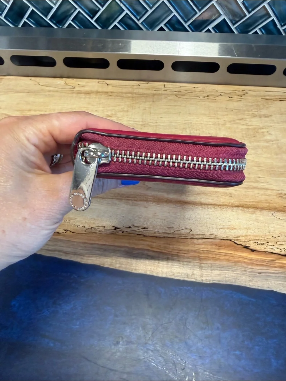 Marc by Marc Jacobs Red Leather Zip Wallet